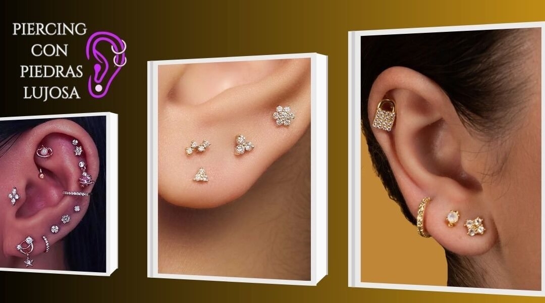 piercing con piedras lujosa